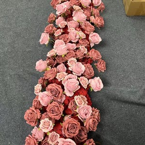 Artificial Flower Runner,Rose Floral Arch,Wedding Flower Arrangement,Wedding Centerpiece,Wedding Reception,Party Table Decor