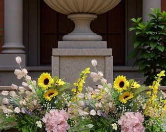 Flores de boda para suelo, arreglos florales para boda, decoración floral para despedida de soltera, centros de mesa con flores, flores de suelo
