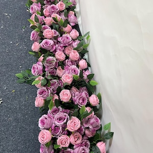 Purple Pink Flower Floral Garland,Wedding Flower Arch,Wedding Flower Arrangement,Wedding Flowers Idear,Wedding Centerpieces for Party Decor