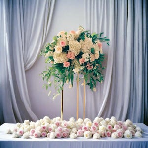 Hydrangea Rose Eucalyptus Flower Ball,Wedding Floral Table Centerpiece,Wedding Flower Ball,Wedding Tall Table Flowers