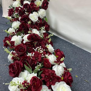 Red Rose Flower Floral Garland,Wedding Flower Arch,Wedding Flower Arrangement,Wedding Aisle Flowers ,Wedding Centerpieces for Party Decor