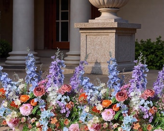 Flores para el pasillo de la boda, decoración floral del suelo, flores artificiales