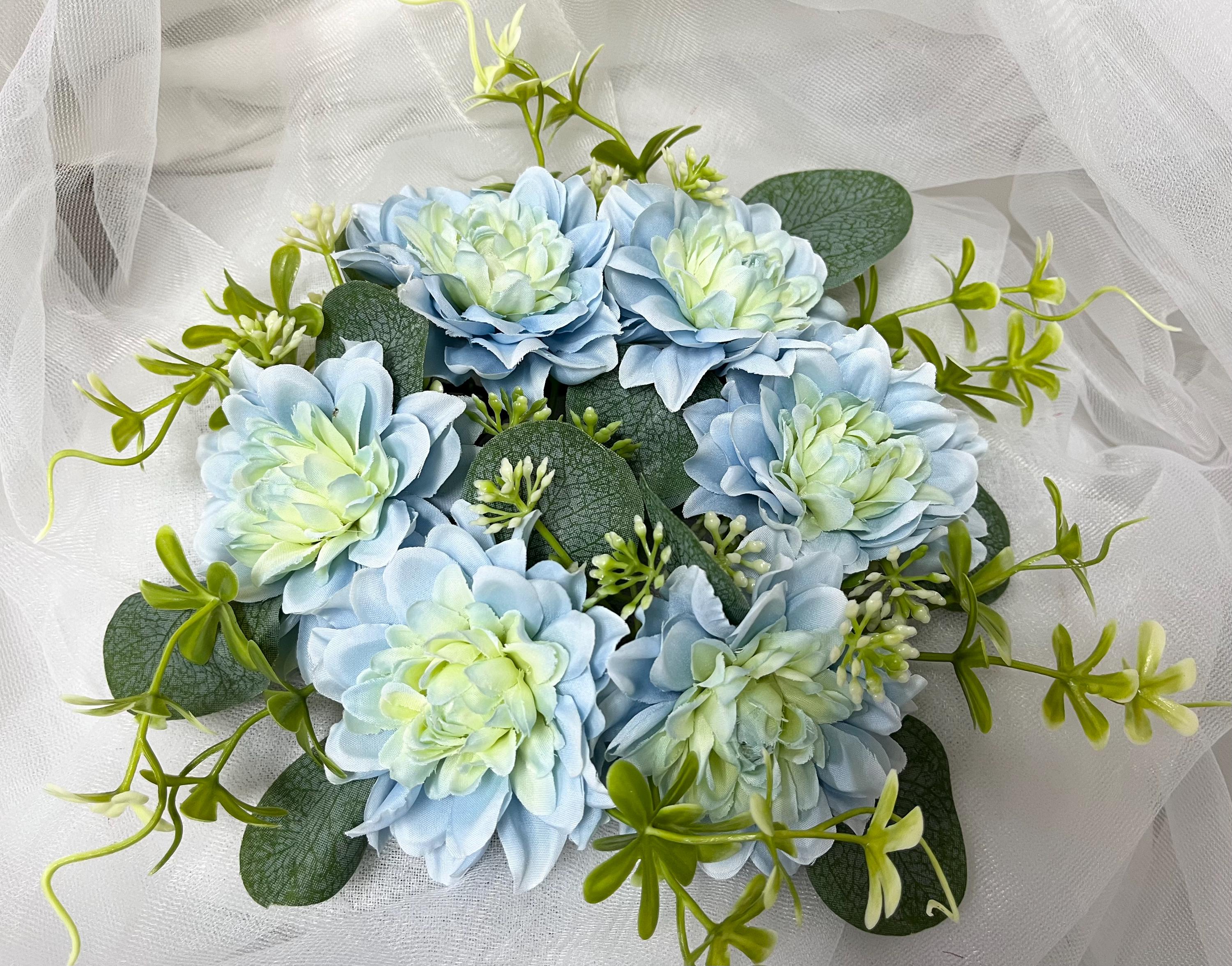 Holibanna anelli di candele floreali fiori artificiali decorazione cucina candle holder centrotavola ghirlanda di ghirlande nuziali ghirlanda di candele artificiali per tavolo fiore di seta