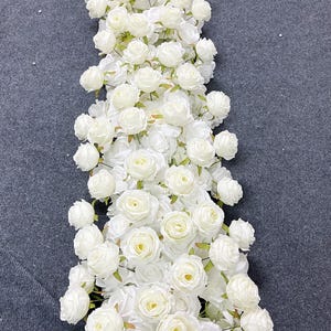 White Rose Floral Arch,Table Flower Runner,Wedding Flower Row,Wedding Arch Arrangement,Wedding Flower Arch