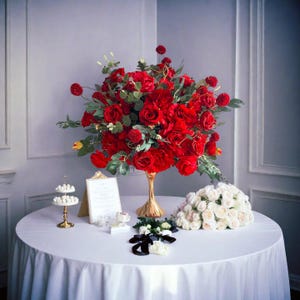 Red Rose Flower Ball,Wedding Flower Ball Centerpiece,Wedding Aisle Flowers,Romantic Wedding Tall Table Centerpiece