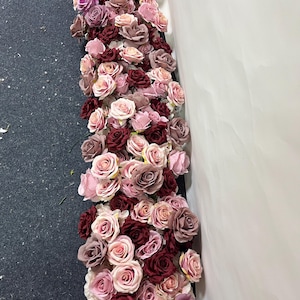 Rose Flower Floral Garland,Wedding Flower Arch,Table Flower Row,Wedding Reception,Floral Arrangement Aisle Flowers Centerpiece,Custom Flower