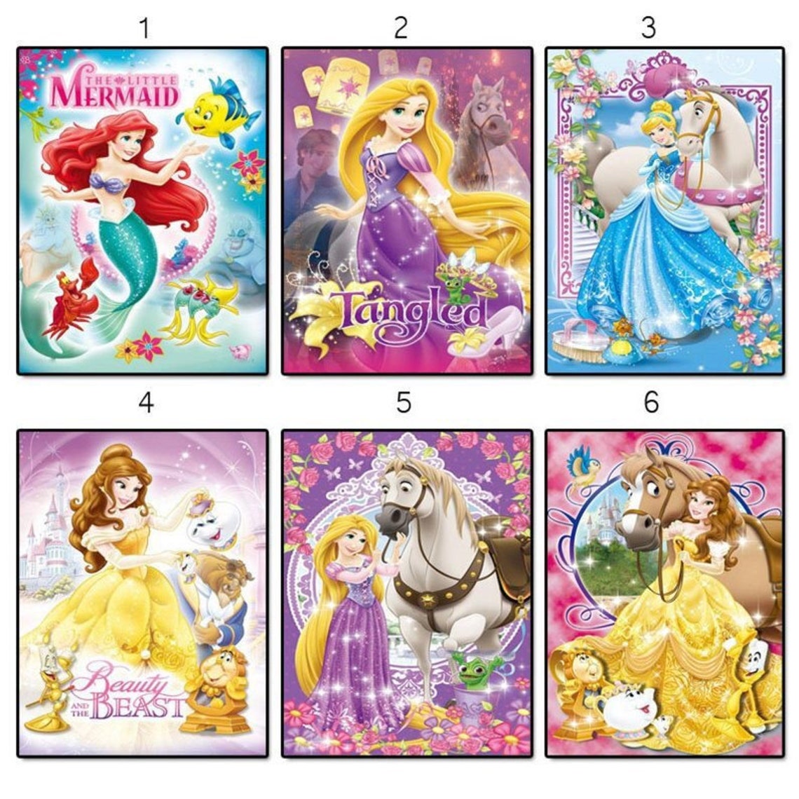 5D Diamond Painting Kit Cartoon Disney Pricess Full | Etsy