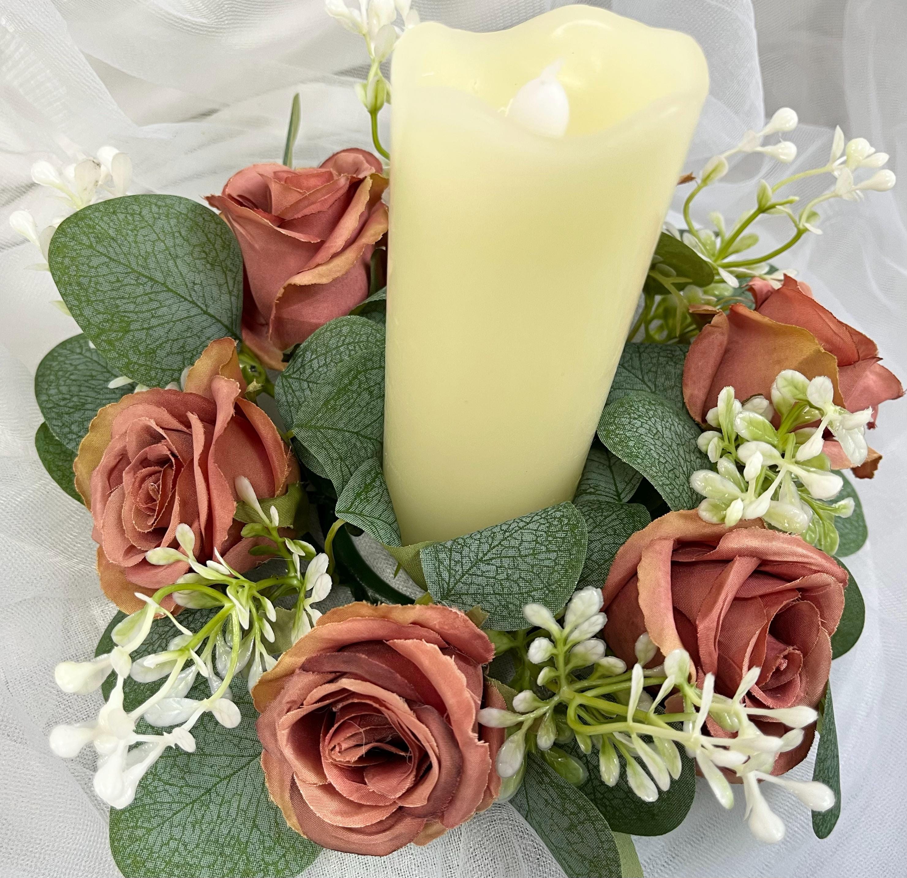 Ghirlanda Portacandele Di San Valentino Con Rose Rosse Artificiali: Centrotavola Romantico Per La Tua Casa