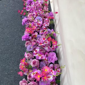 Purple Orchid Arch Flower,Rose Flower Garland,Wedding Floral Runner,Wedding Flowers Arrangemen,Flower Arch,Valentines Day Anniversary Event