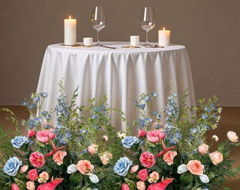 Flores de boda en el suelo, arreglos florales para bodas, flores para el pasillo de bodas, decoración de iglesias, decoración del altar