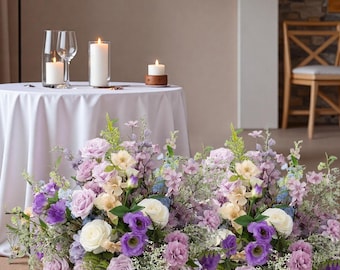 Flores de boda para suelo, arreglos florales para boda, camino de pasillo para ceremonia de boda, flores de suelo, flores para boda, decoración de altar