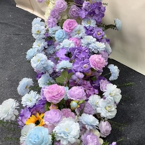 Wedding Flower Floral Garland,Wedding Flower Arch,Wedding Aisle Flower,Flower Runner For Party Event Bridal Shower Table Centerpieces Decor