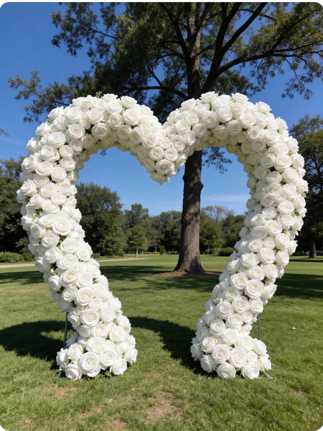 White Rose Floral,wedding Heart Stand Arch Decor - Etsy