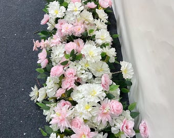 Weiß & Rosa Blumengirlande, Hochzeitsbogen-Blumenarrangement