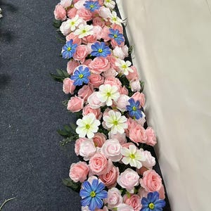Artificial Rose Flower Row Arch,Wedding Flower Runner,Flower Arch Decor,Wedding Reception Stage Backdrop Decor,DIY Wall Decor