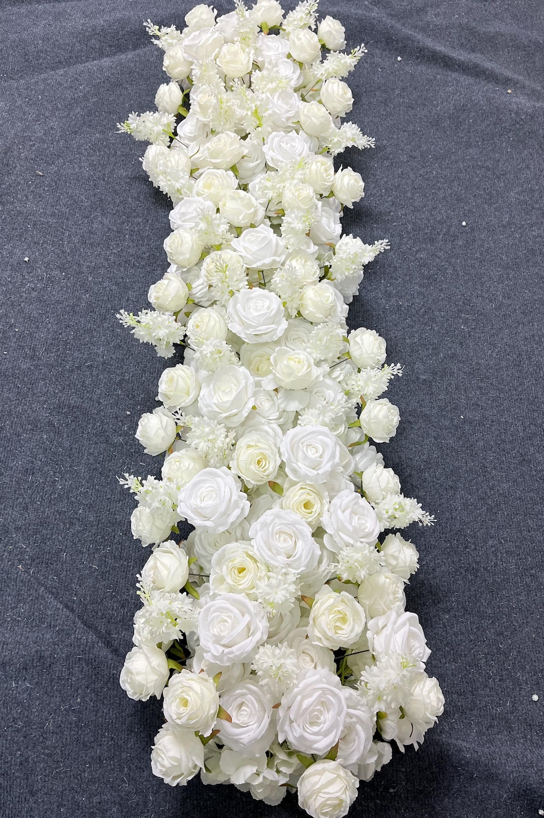 White Rose Floral Garland,table Flower Runner,wedding Flower Row ...