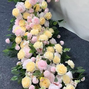 Stair Aisle Flower Row,Wedding Aisle Runner,Wedding Flower Arch,Event Bridal Shower Centerpieces Decor,Wedding Reception,Flower Garland Arch