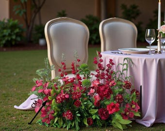 Flores de boda para suelo, flores para ceremonia de boda, flores para el suelo de la boda, centro de mesa de la boda, flores para iglesia, flores para escalera, decoración floral del altar