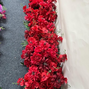 Red Rose Flower Runner,Wedding Aisle Decorations,Wedding Floral Garland,Wedding Ground Background Flowers Arrangemen,Wedding Flower Arch