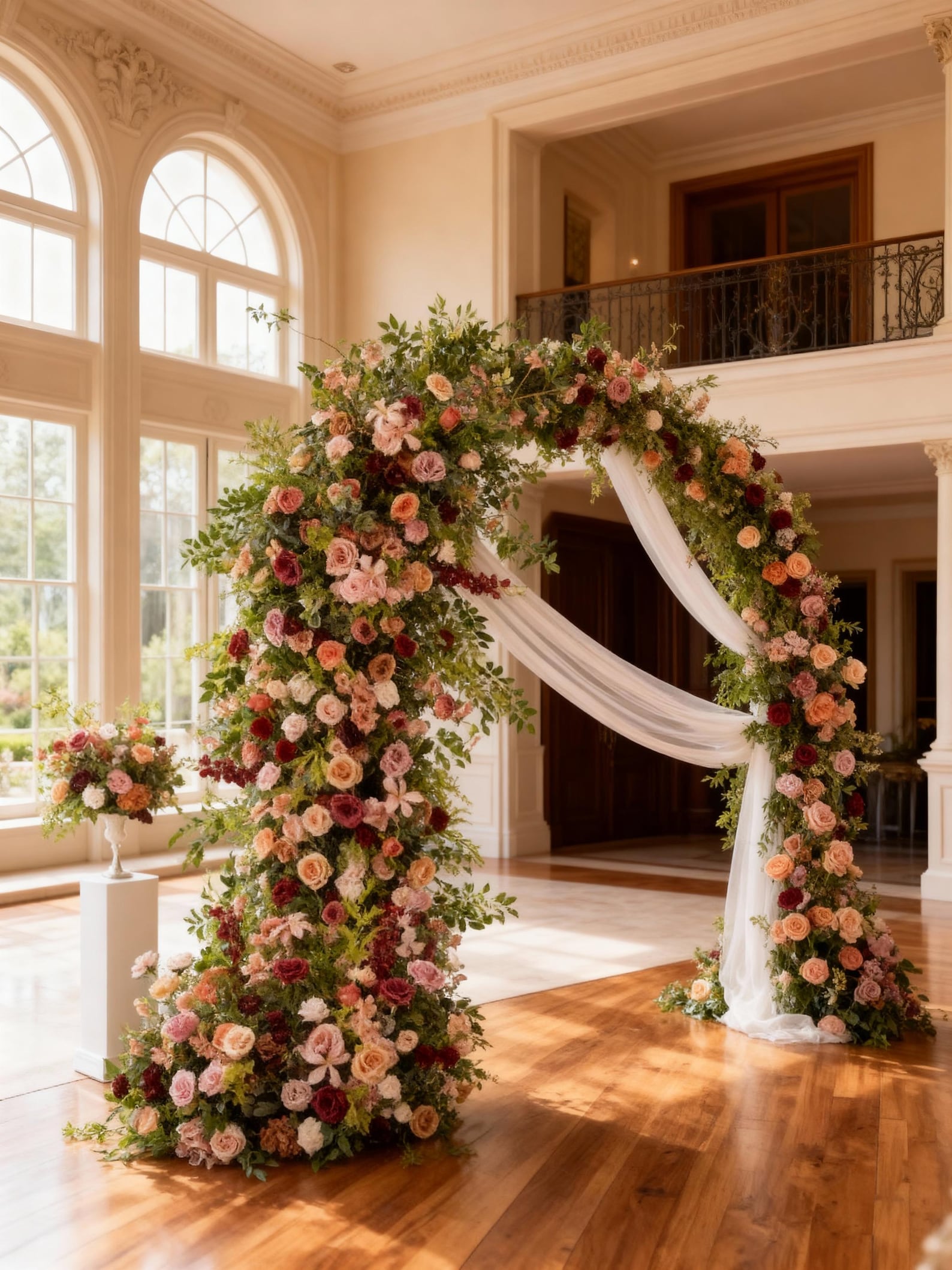 Pink Roses Arch Pink Rose Peony Flower Row Arch Arrrangement,wedding Aisle Flower Decor ...