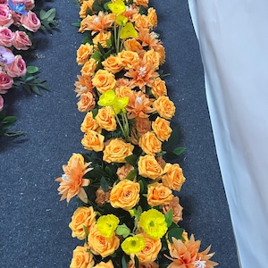 Artificial Flower Arch,Wedding Centerpieces,Wedding Flower Runner,Wedding Aisle Flowers,Wedding Party Stage Wall Backdrop Decor