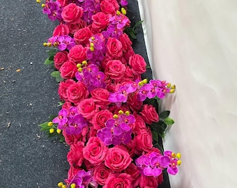 Hot Pink Orchids Rose Flower Floor,Wedding Reception,Wedding Centerpiece,Flower Archway Wedding,Floral Arrangements for Wedding Ceremony