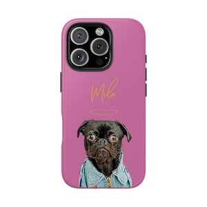 Etui na telefon z portretem zwierzaka Spersonalizowane etui na iPhone'a lub Samsunga Tough Case, etui z imieniem psa lub kota, spersonalizowana sztuka dla zwierząt, etui odporne na wstrząsy