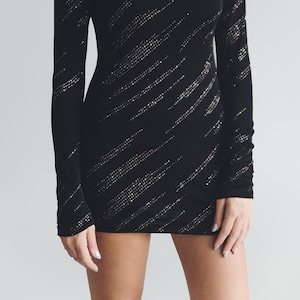 Jersey dress, black dress, party dress, sparkly dress, cocktail dress