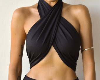 Organic Bamboo Cotton Halter Wrap Top 