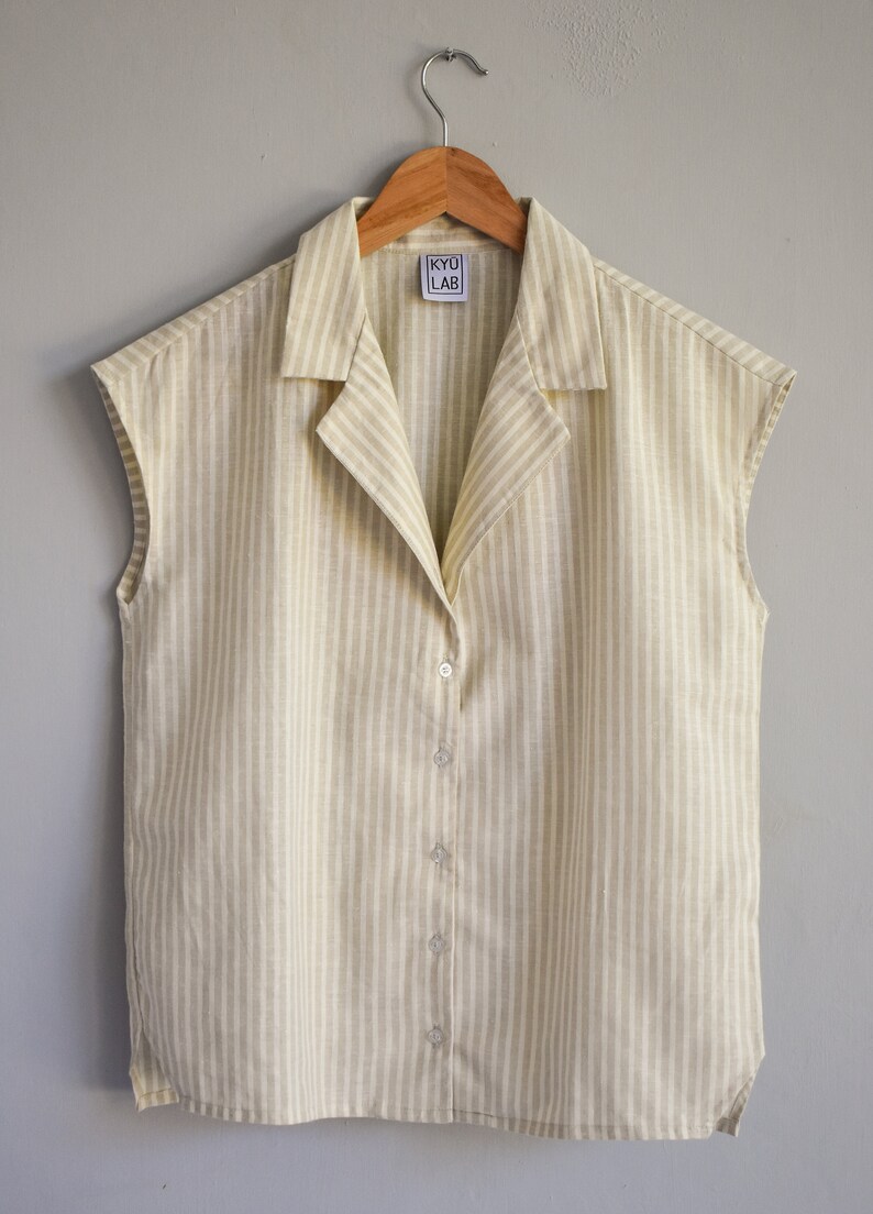 Organic Hemp cotton Shirt, Handmade relaxed shirt, Blouse Women image 8