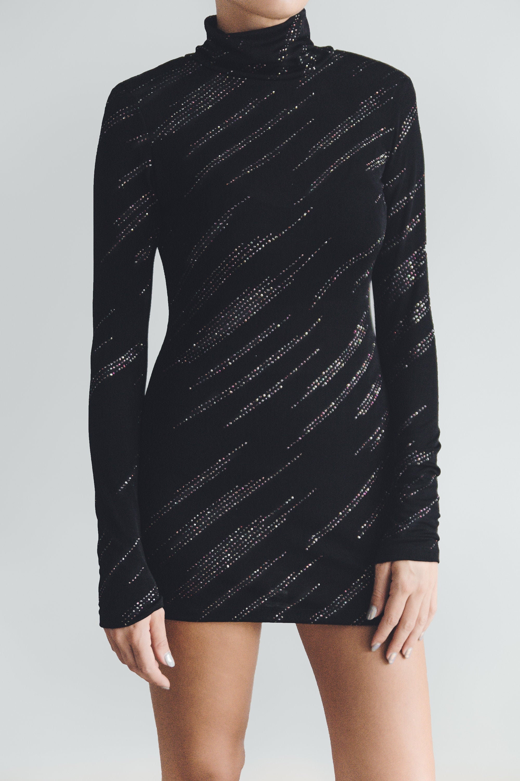 Jersey dress, black dress, party dress, sparkly dress, cocktail dress