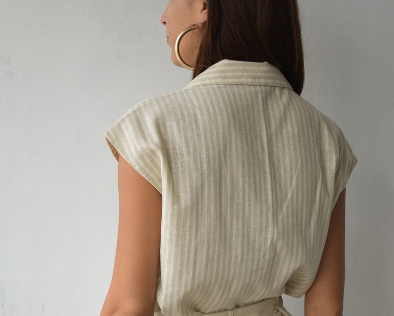 Organic Hemp cotton Shirt, Handmade relaxed shirt, Blouse Women image 6