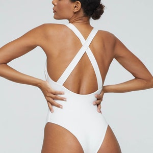 Deep V Cross-back Bodysuit/ Plunging Neckline/ Thong Bodysuit
