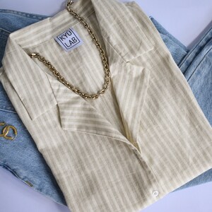 Organic Hemp cotton Shirt, Handmade relaxed shirt, Blouse Women image 5