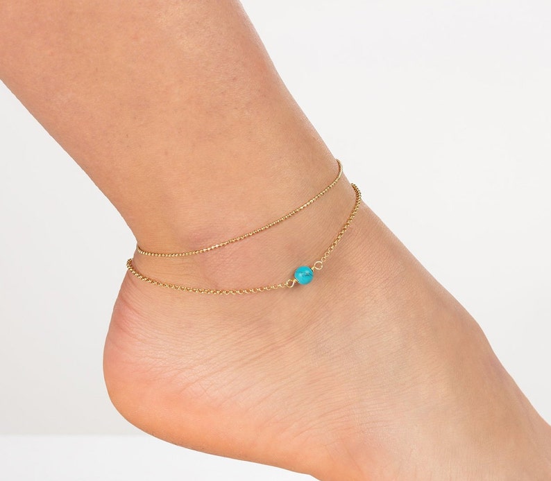 Boho Anklets for Women Body Jewelry Gold Anklets for Women Gold Ankle Bracelet Set Anklet Dainty Ruby Stone Anklet