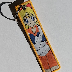 Sailor Venus Inspired Embroidered Anime Key Tag / Jet Tag / Motorcycle Tag / Keychain / Zipper Pull Cute/Kawaii