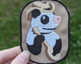 Yeehaw Opossum Patch [Iron-on] - possum patch - cowboy accessory - banjo