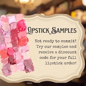 Muestra de lápiz labial: vegano, sin parabenos (crédito para el pedido completo)