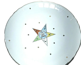 LEFTON china Order of the Eastern Star OES Star Plate USA Patent Pending 9.25 In