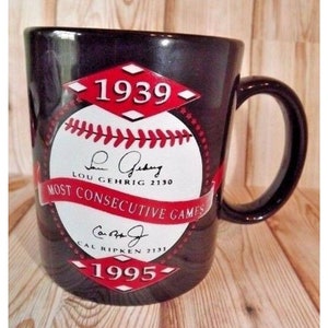 Lou Gehrig Cal Ripken Baseball Cup Memorabilia 1939 to 1995 Most Consecutive
