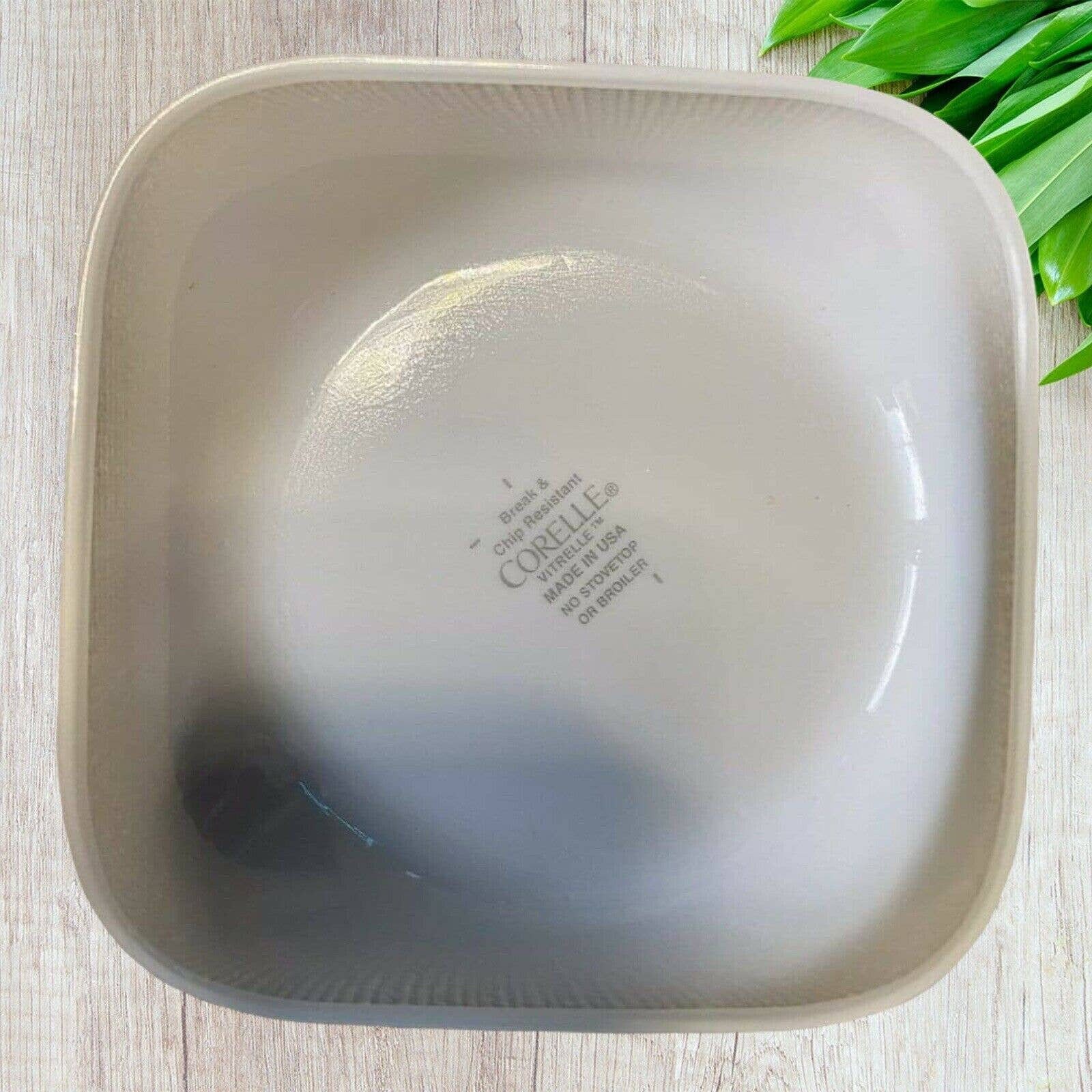 4 Corelle Vitrelle Kobe Square Cereal Bowls Green Rim Bamboo Etsy
