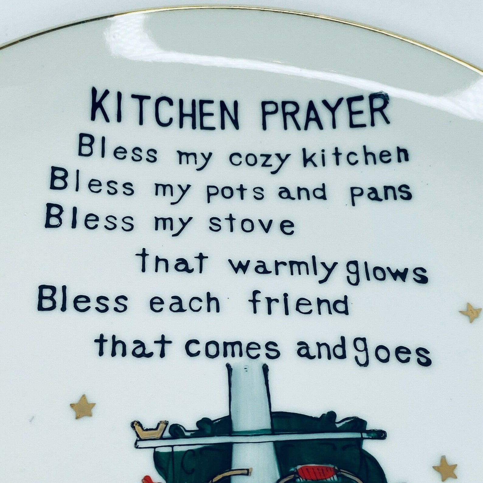 VTG Kitchen Wall Plate My Kitchen Prayer Gold Tone Edge Etsy
