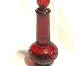 Vintage Avon Topaz Cologne Ruby Red Candle Shaped Perfume Bottle