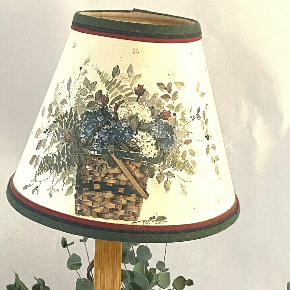A Homestead Shoppe Lamp & Shade on a Royce Craft Basket Ohio Etsy