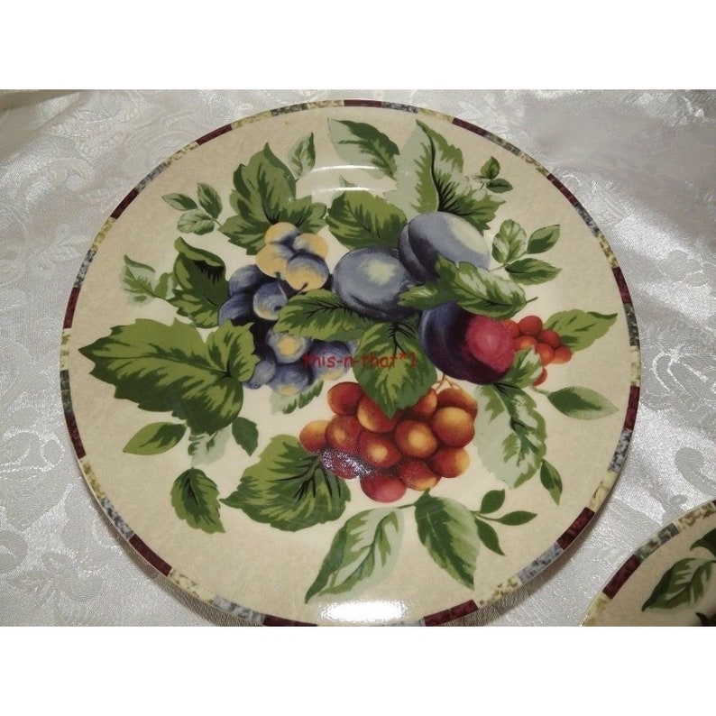 3 Sakura Dessert Plates Oneida Sonoma Fruit Stoneware Multi Etsy