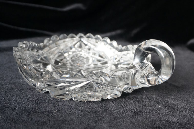 Midcentury Crystal Bowl/lead Crystal Bowl With Handle/czech Etsy