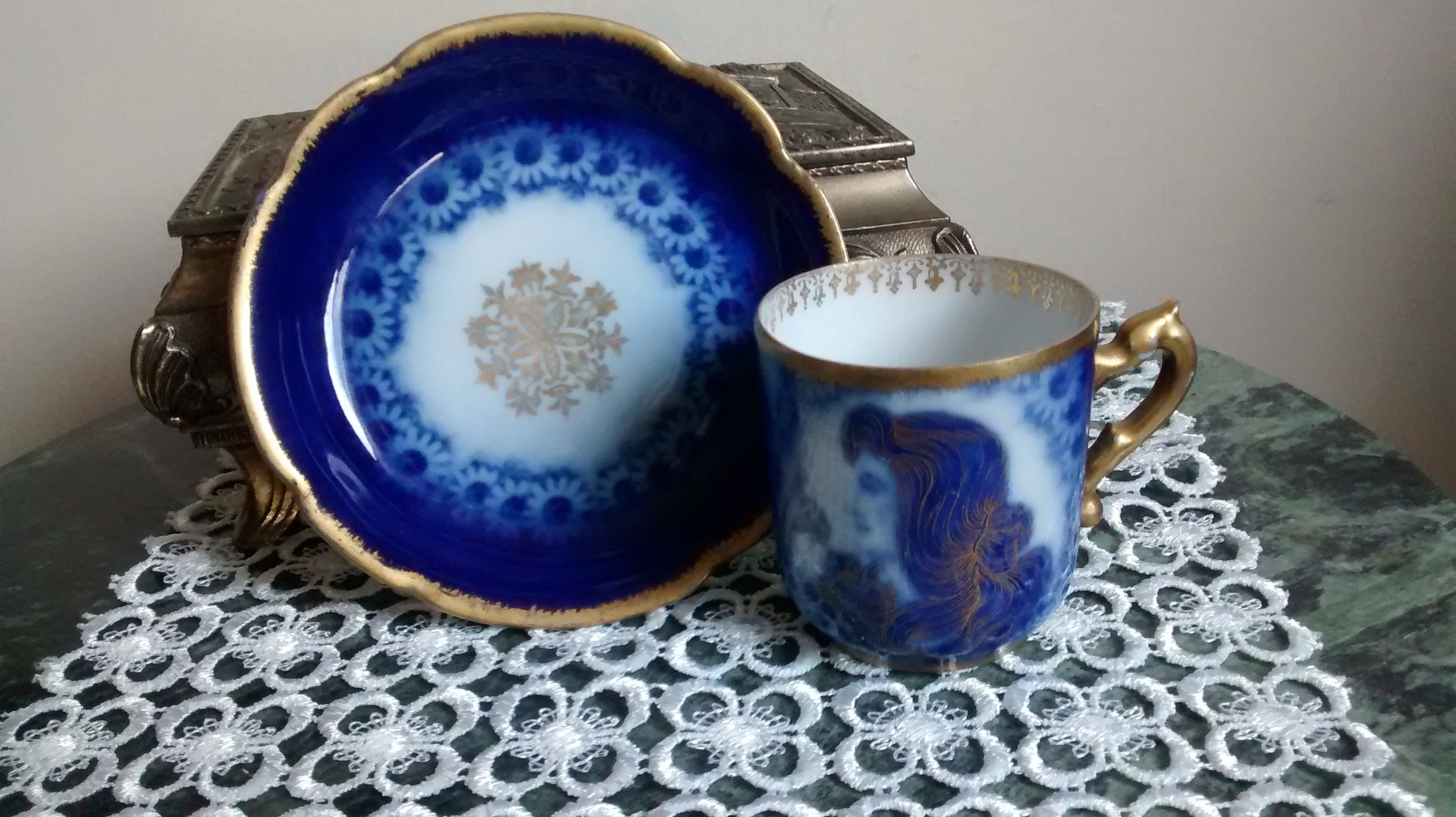 Vintage rosenthal cobalt blue coffee cup and saucer portrait Etsy