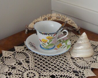 Vintage Lovely hand painted tea cup and saucer possible Japan, tea party gift, B2