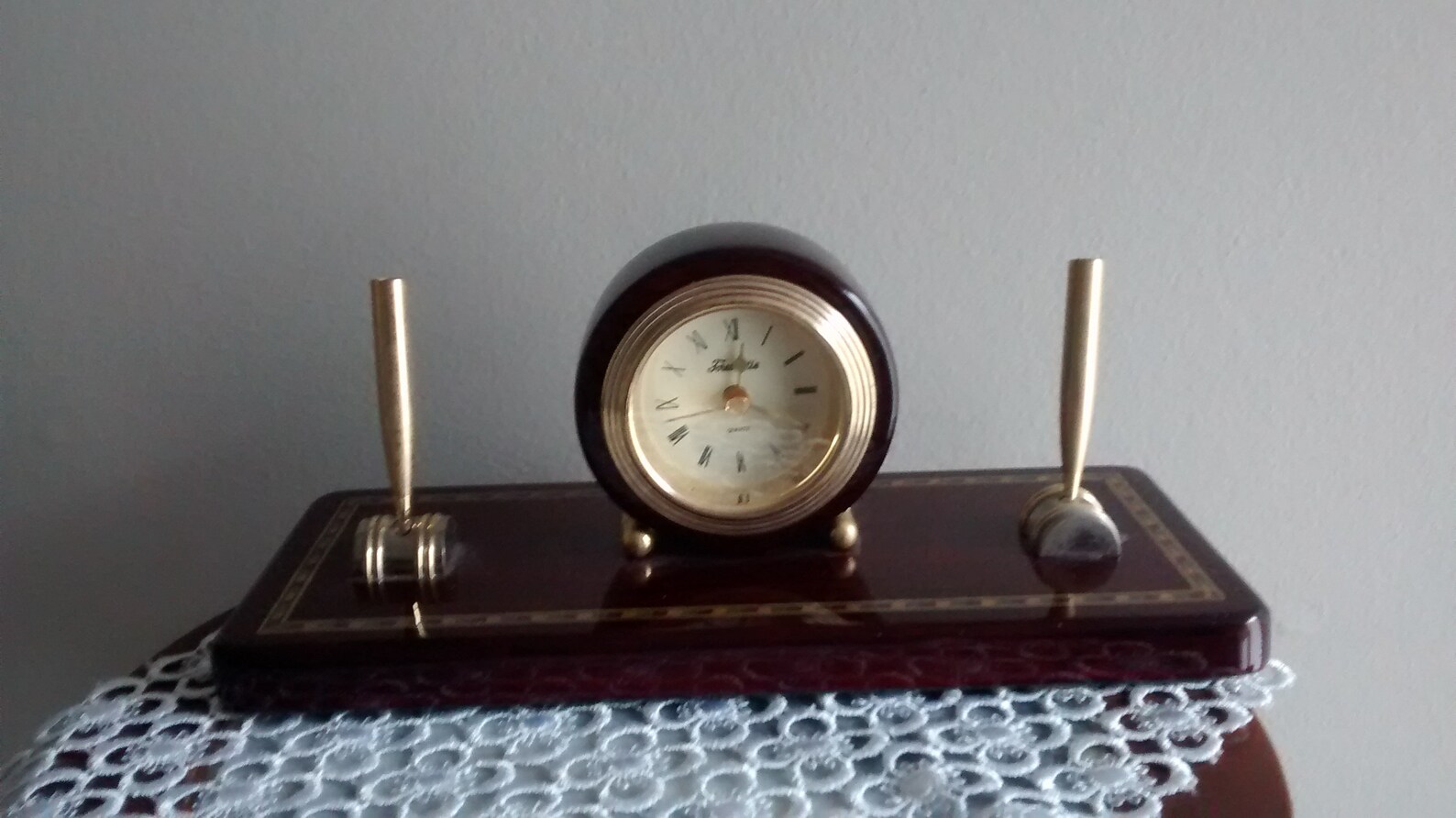 Vintage Table Clock Forestville Mantel Clock Wood Shelf Art Etsy