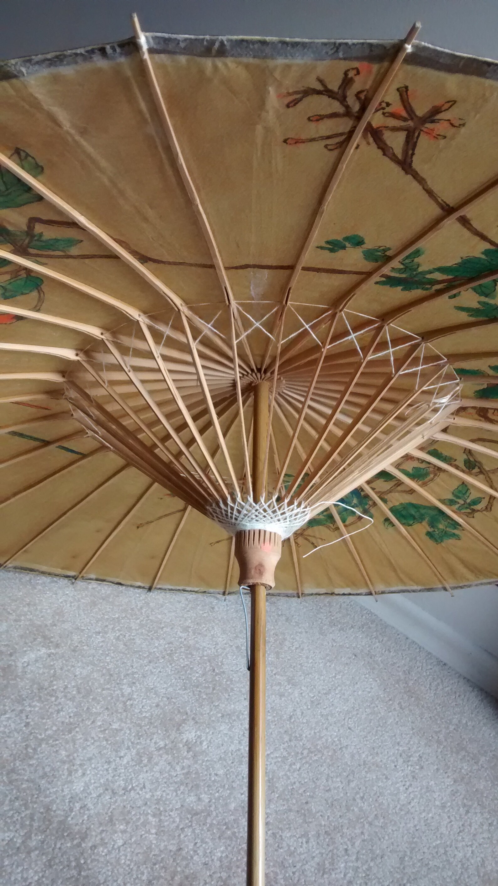 YIZITU Asiatischer Sonnenschirm - Handgefertigt Aus Bambus & Seide, 82cm